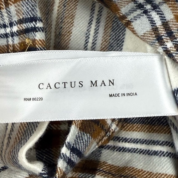 NEW Cactus Man Ricky Singh Hooded Button Up Shirt Mens XL Multicolor Plaid NWOT - Picture 7 of 12